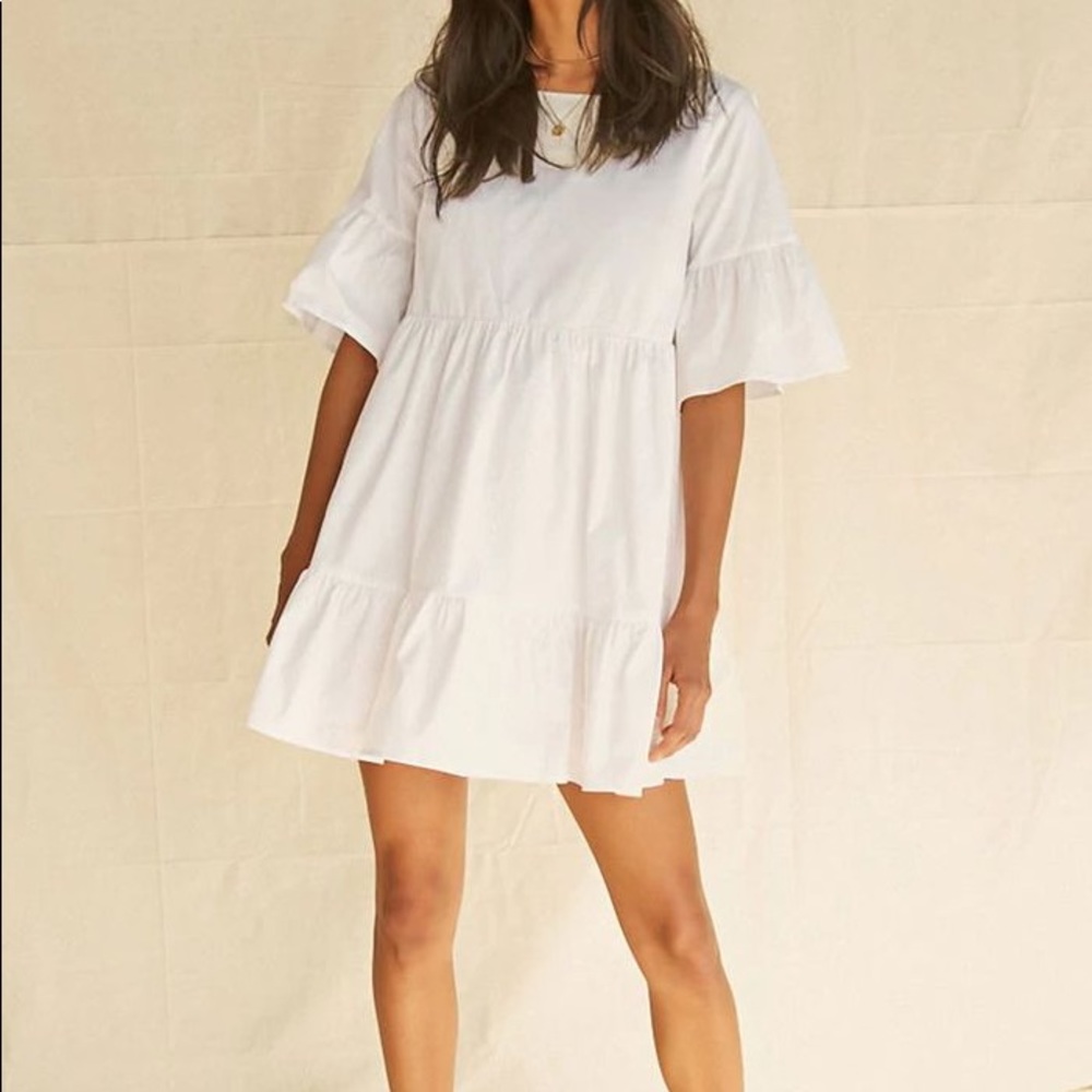 Poplin Flounce Mini Dress